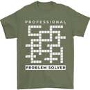 Professional Problem Solver Crossword Nerd Mens T-Shirt 100% Cotton Military Green