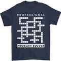Professional Problem Solver Crossword Nerd Mens T-Shirt 100% Cotton Navy Blue
