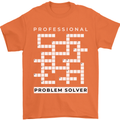 Professional Problem Solver Crossword Nerd Mens T-Shirt 100% Cotton Orange
