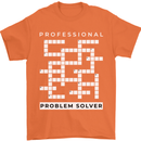 Professional Problem Solver Crossword Nerd Mens T-Shirt 100% Cotton Orange