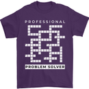 Professional Problem Solver Crossword Nerd Mens T-Shirt 100% Cotton Purple