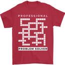 Professional Problem Solver Crossword Nerd Mens T-Shirt 100% Cotton Red