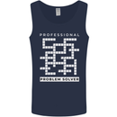 Professional Problem Solver Crossword Nerd Mens Vest Tank Top Navy Blue