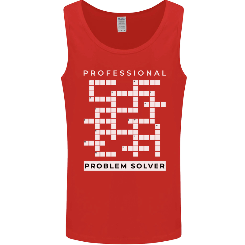 Professional Problem Solver Crossword Nerd Mens Vest Tank Top Red