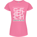 Professional Problem Solver Crossword Nerd Womens Petite Cut T-Shirt Azalea
