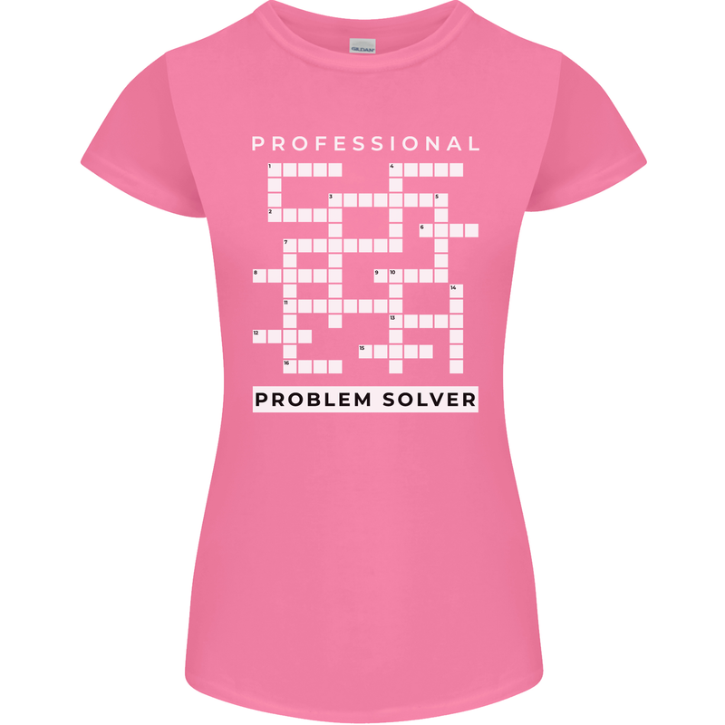 Professional Problem Solver Crossword Nerd Womens Petite Cut T-Shirt Azalea