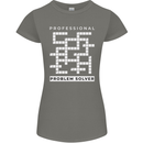 Professional Problem Solver Crossword Nerd Womens Petite Cut T-Shirt Charcoal