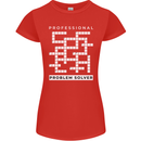 Professional Problem Solver Crossword Nerd Womens Petite Cut T-Shirt Red