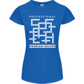 Professional Problem Solver Crossword Nerd Womens Petite Cut T-Shirt Royal Blue