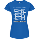 Professional Problem Solver Crossword Nerd Womens Petite Cut T-Shirt Royal Blue
