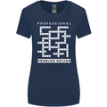 Professional Problem Solver Crossword Nerd Womens Wider Cut T-Shirt Navy Blue