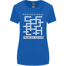 Professional Problem Solver Crossword Nerd Womens Wider Cut T-Shirt Royal Blue