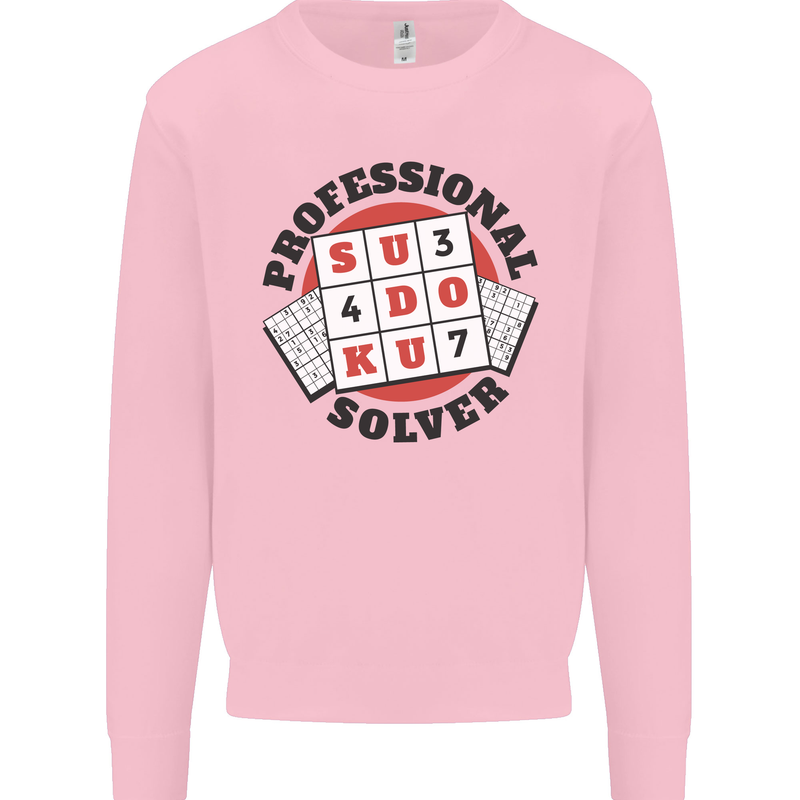 Professional Sudoku Solver Funny Kids Sweatshirt Jumper Light Pink