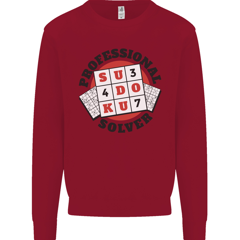 Professional Sudoku Solver Funny Kids Sweatshirt Jumper Red