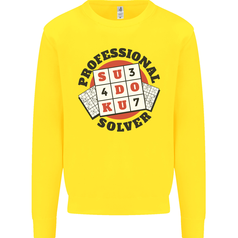 Professional Sudoku Solver Funny Kids Sweatshirt Jumper Yellow
