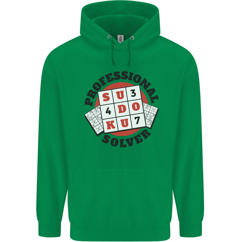 Professional Sudoku Solver Funny Mens 80% Cotton Hoodie Irish Green