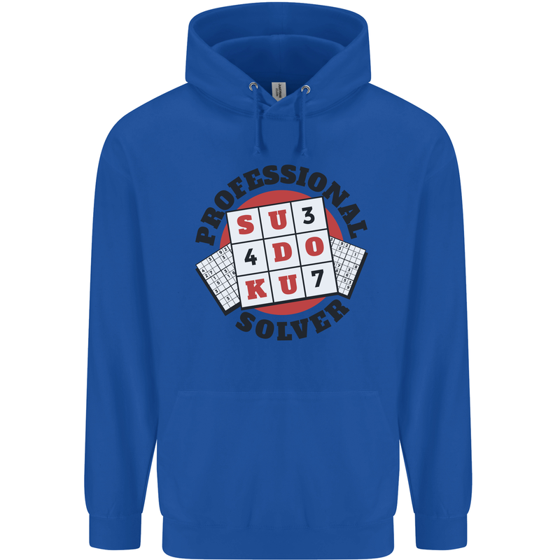Professional Sudoku Solver Funny Mens 80% Cotton Hoodie Royal Blue