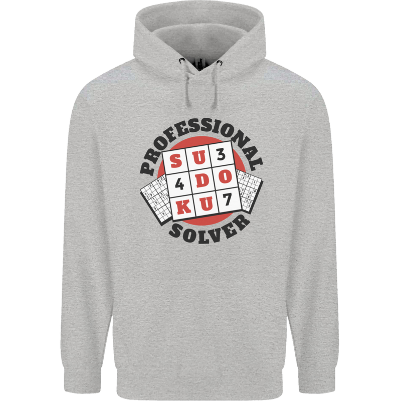 Professional Sudoku Solver Funny Mens 80% Cotton Hoodie Sports Grey