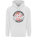 Professional Sudoku Solver Funny Mens 80% Cotton Hoodie White
