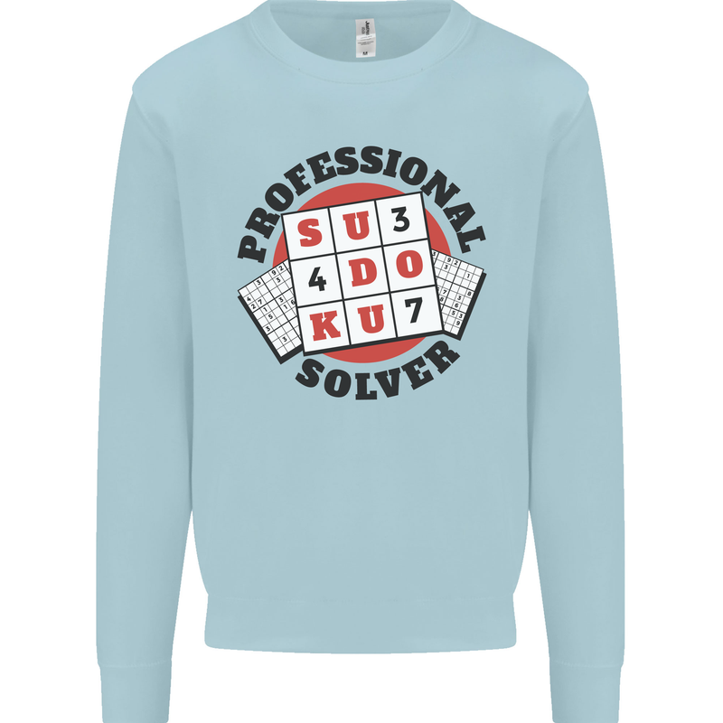 Professional Sudoku Solver Funny Mens Sweatshirt Jumper Light Blue
