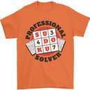 Professional Sudoku Solver Funny Mens T-Shirt Cotton Gildan Orange