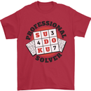 Professional Sudoku Solver Funny Mens T-Shirt Cotton Gildan Red