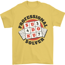 Professional Sudoku Solver Funny Mens T-Shirt Cotton Gildan Yellow