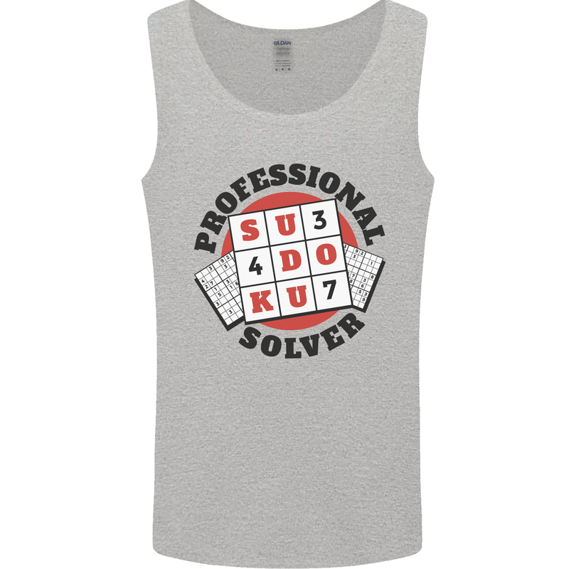 Professional Sudoku Solver Funny Mens Vest Tank Top Sports Grey