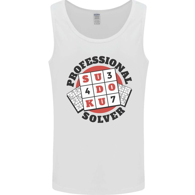 Professional Sudoku Solver Funny Mens Vest Tank Top White