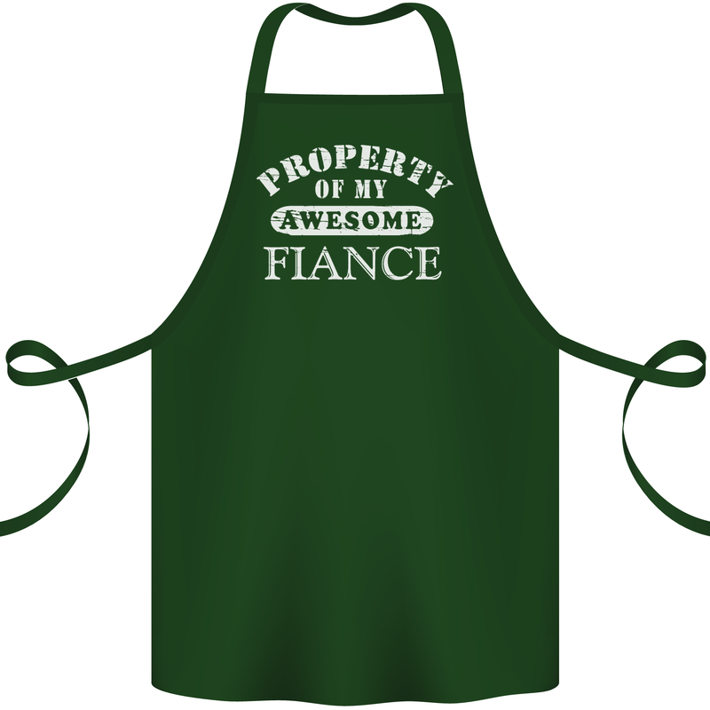Property of My Awesome Fiance Cotton Apron 100% Organic Forest Green