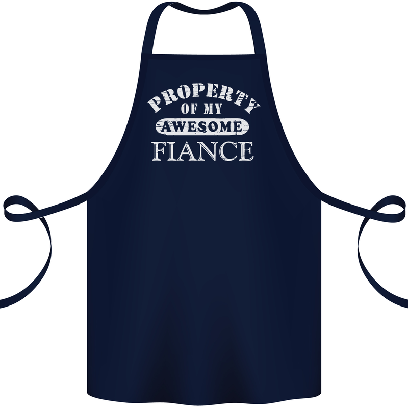 Property of My Awesome Fiance Cotton Apron 100% Organic Navy Blue