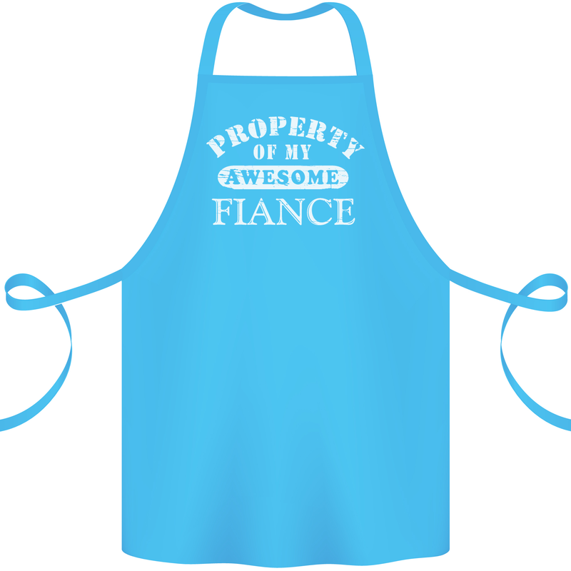 Property of My Awesome Fiance Cotton Apron 100% Organic Turquoise