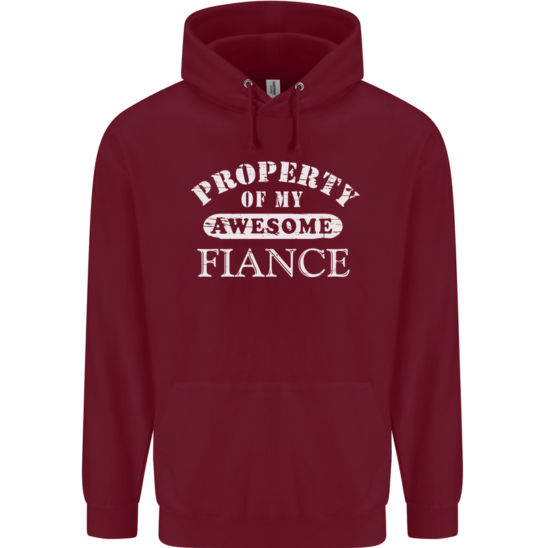 Property of My Awesome Fiance Mens 80% Cotton Hoodie Maroon