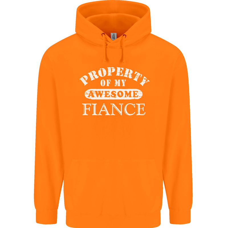 Property of My Awesome Fiance Mens 80% Cotton Hoodie Orange