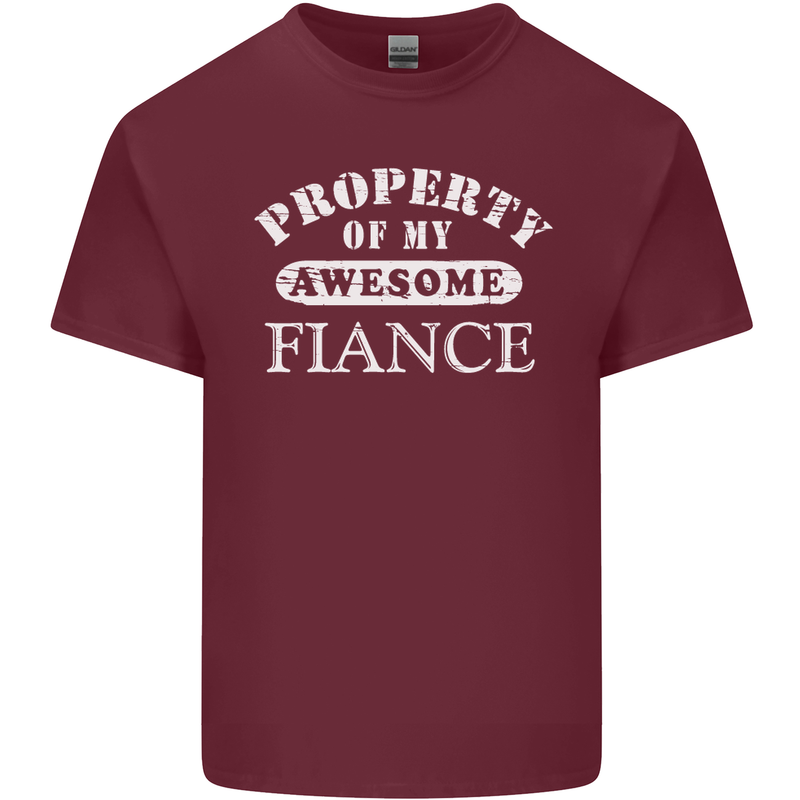 Property of My Awesome Fiance Mens Cotton T-Shirt Tee Top Maroon