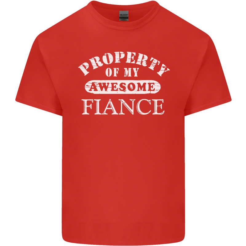 Property of My Awesome Fiance Mens Cotton T-Shirt Tee Top Red