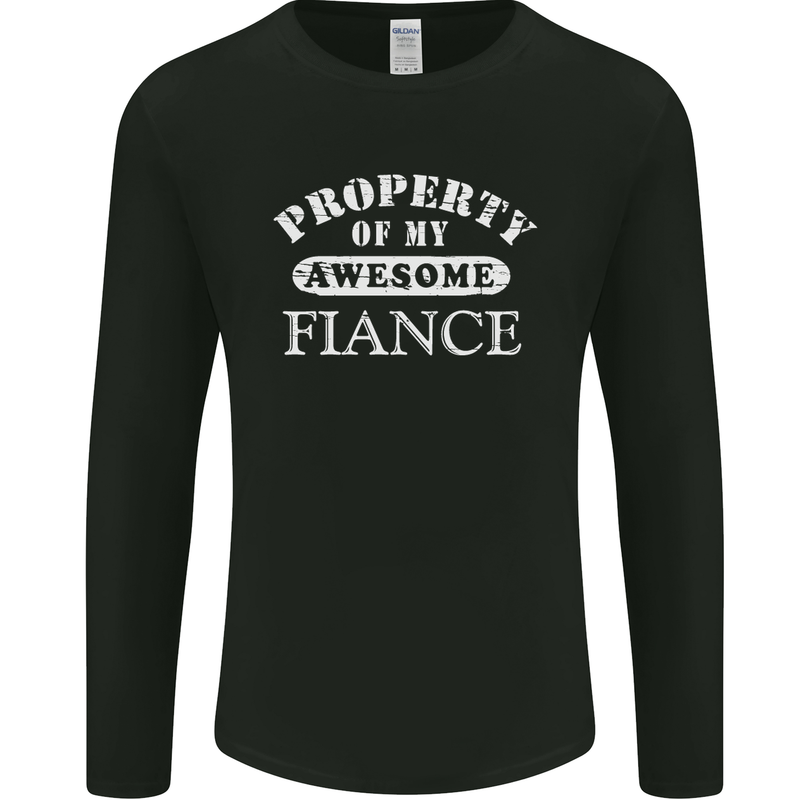 Property of My Awesome Fiance Mens Long Sleeve T-Shirt Black