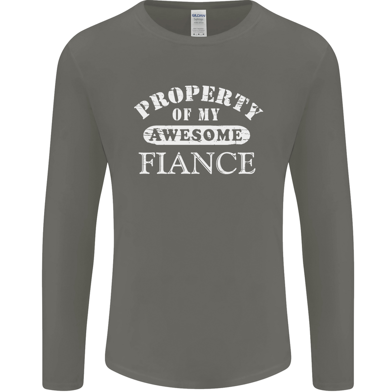 Property of My Awesome Fiance Mens Long Sleeve T-Shirt Charcoal