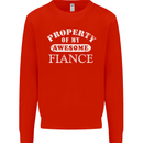 Property of My Awesome Fiance Mens Sweatshirt Jumper Bright Red