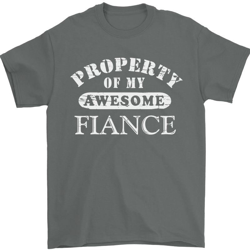 Property of My Awesome Fiance Mens T-Shirt Cotton Gildan Charcoal