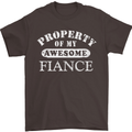 Property of My Awesome Fiance Mens T-Shirt Cotton Gildan Dark Chocolate