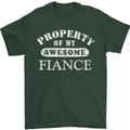 Property of My Awesome Fiance Mens T-Shirt Cotton Gildan Forest Green