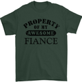 Property of My Awesome Fiance Mens T-Shirt Cotton Gildan Forest Green