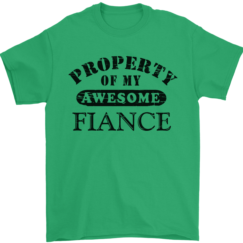 Property of My Awesome Fiance Mens T-Shirt Cotton Gildan Irish Green