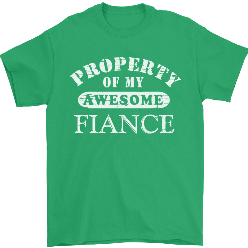 Property of My Awesome Fiance Mens T-Shirt Cotton Gildan Irish Green