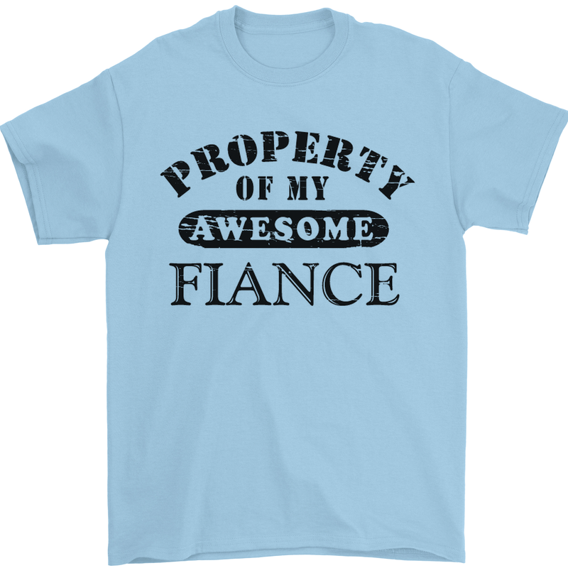 Property of My Awesome Fiance Mens T-Shirt Cotton Gildan Light Blue