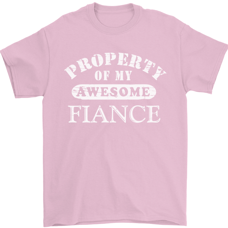 Property of My Awesome Fiance Mens T-Shirt Cotton Gildan Light Pink