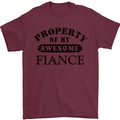 Property of My Awesome Fiance Mens T-Shirt Cotton Gildan Maroon