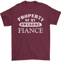 Property of My Awesome Fiance Mens T-Shirt Cotton Gildan Maroon