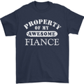 Property of My Awesome Fiance Mens T-Shirt Cotton Gildan Navy Blue